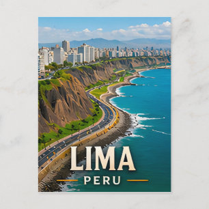 Cartão Postal Lima Costa do Pacífico e Patrimônio Peruano