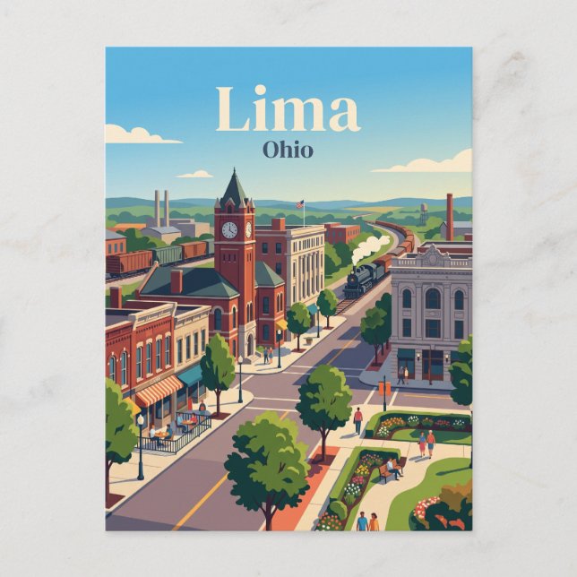 Cartão Postal Lima, Ohio (Frente)