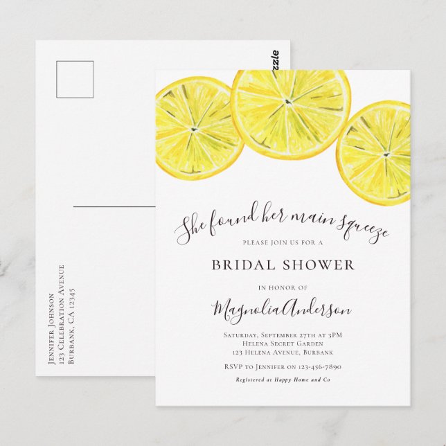 Cartão Postal Limão Chá de panela de Citros (Frente/Verso)