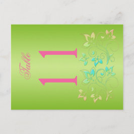 Cartão Postal Limão reversível e número de tabela ploral cor-de-