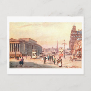 Cartão Postal Lime Street antiga em Liverpool