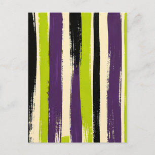 Cartão Postal Lime Verde Roxo Preto Pincelada Negrita Vertical
