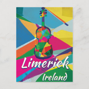 Cartão Postal Limerick Ireland Viagens vintage