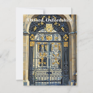 Cartão Postal Limiar do ouro - Porta do Ornamentado em Oxford