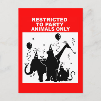 Cartão Postal Limitada apenas a animais de festa