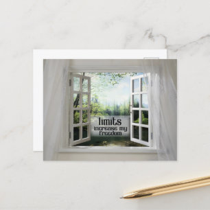 Cartão Postal Limites aumentam a minha liberdade - Afirmação de 