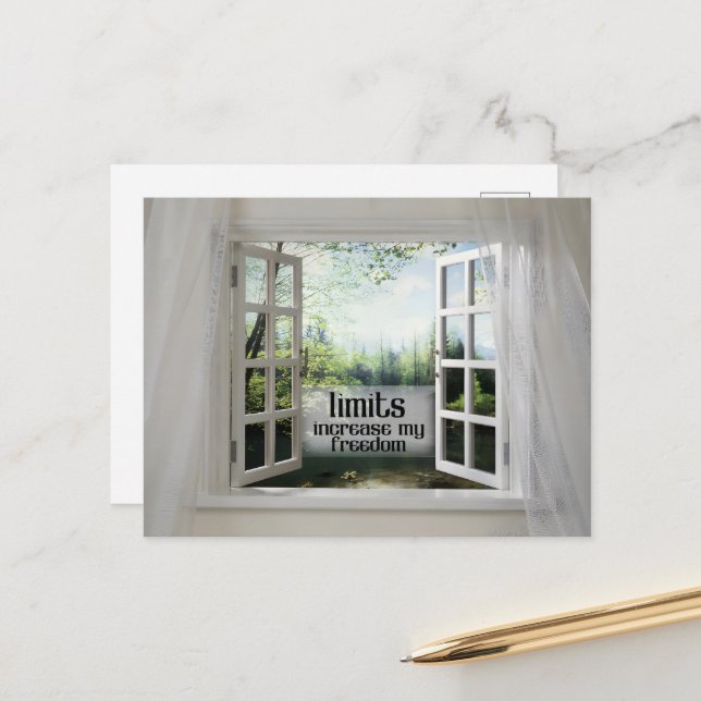 Cartão Postal Limites aumentam a minha liberdade - Afirmação de  (Frente/Verso In Situ)