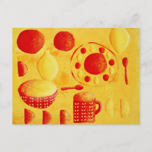 Cartão Postal Limões e Laranjas com Pintura de Tigelas