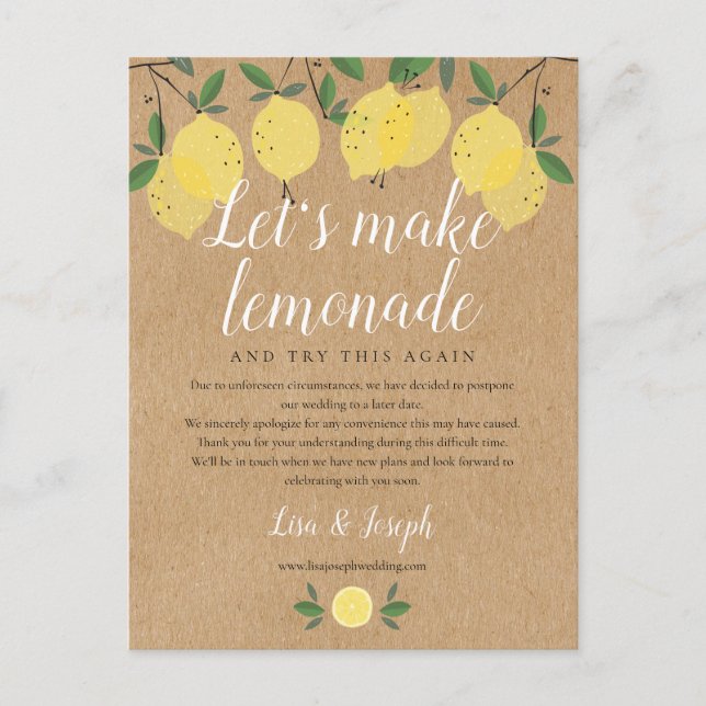 Cartão Postal Limões Russos Mudam a Data do Adiamento da Foto (Frente)