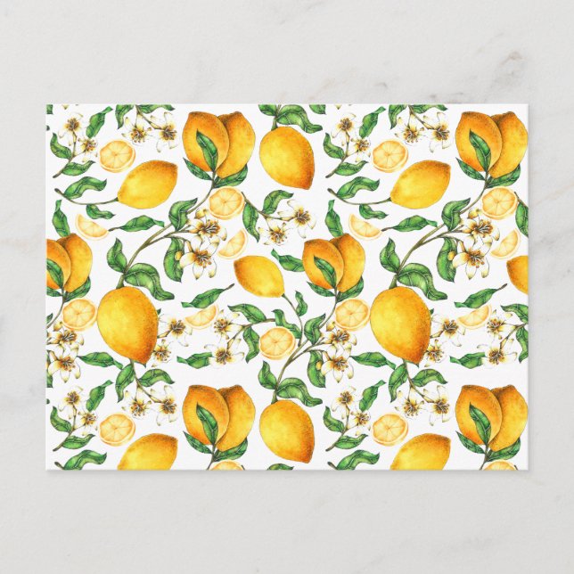 Cartão Postal Limonetes Amarelos e Lindas Flores de Limão   (Frente)