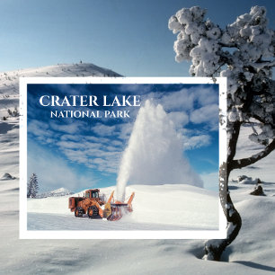 Cartão Postal Limpador de Neve do Parque Nacional Crater Lake Re