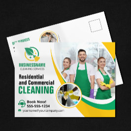 Cartão Postal Limpeza de Casa Verde Amarelo