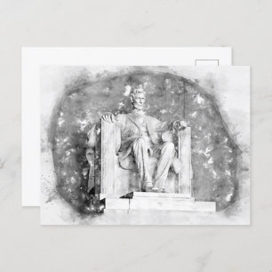 Cartão Postal Lincoln Memorial watercolor