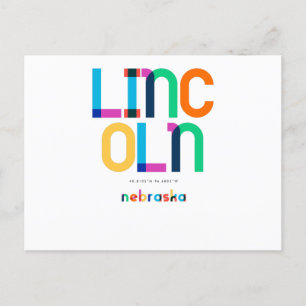 Cartão Postal Lincoln Nebraska Meio século, Pop Art,