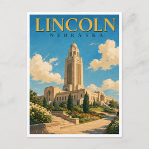 Cartão Postal Lincoln Nebraska State Capitol GeoSaga