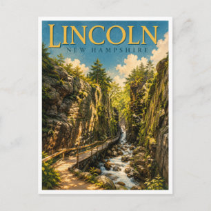 Cartão Postal Lincoln New Hampshire Flume Gorge GeoSaga