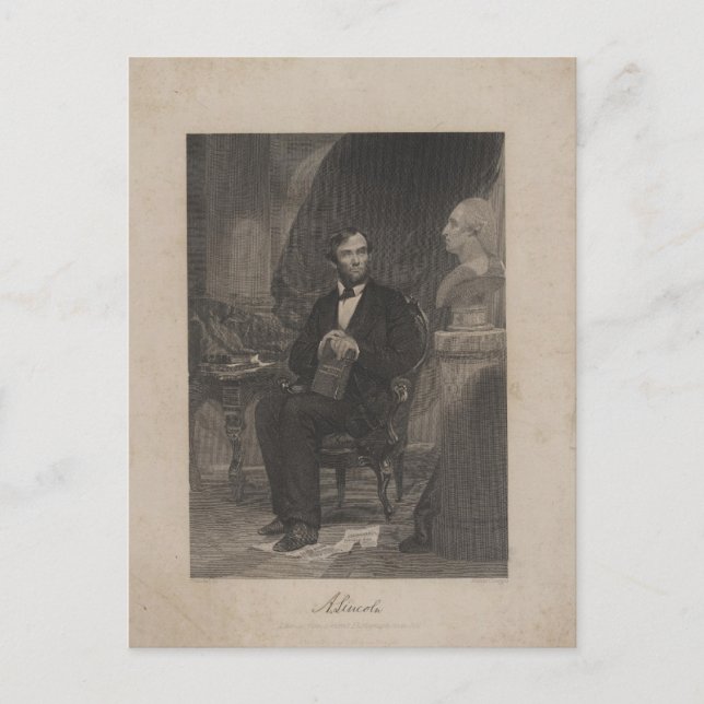 Cartão Postal Lincoln olha para Washington (Frente)