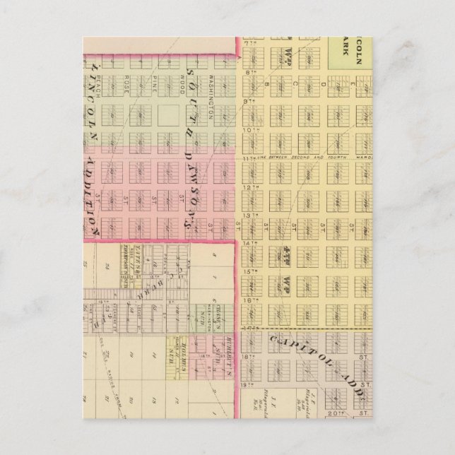 Cartão Postal Lincoln South, Nebraska (Frente)