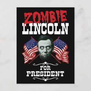 Cartão Postal Lincoln Zumbi Para Presidente - Eleição Divertida