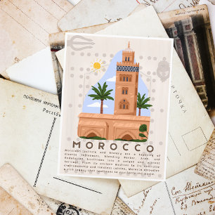 Cartão Postal Linda arquitetura Marrakech Medina Koutoubia