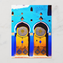 Cartão Postal Linda arquitetura marroquina Medina Door