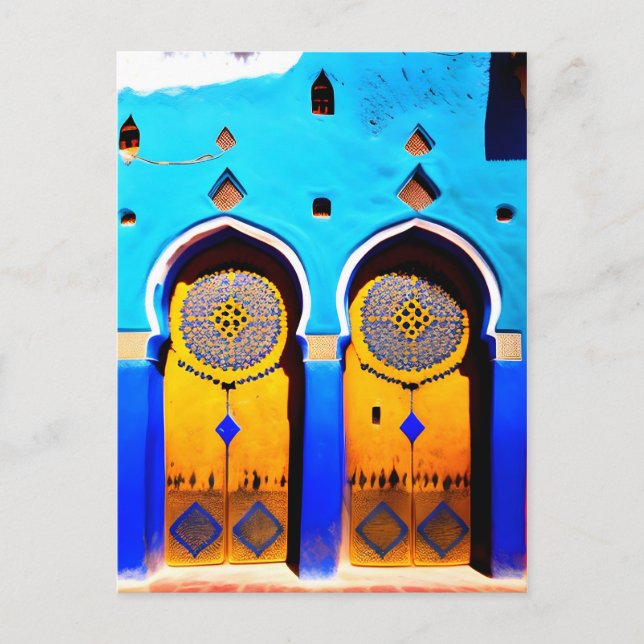 Cartão Postal Linda arquitetura marroquina Medina Door (Frente)