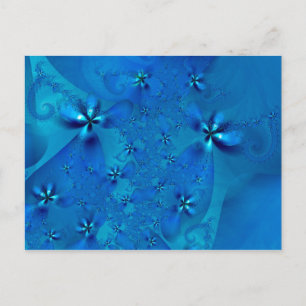 Cartão Postal Linda Arte Fractal Espiral Azul
