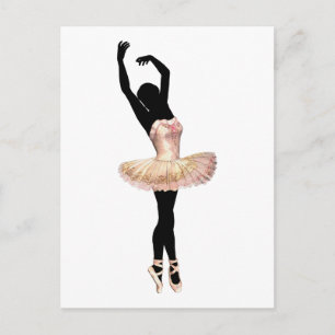 Cartão Postal Linda Ballerina a rosa