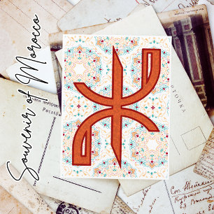 Cartão Postal Linda Berber Script Cultura Marroquina