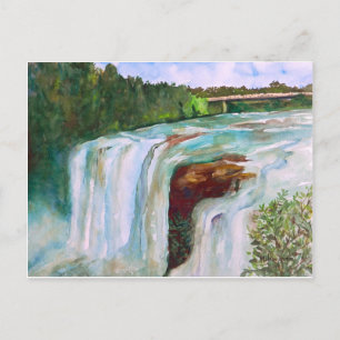 Cartão Postal Linda Cascata De Cores De Água Pintadas À Mão