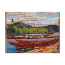 Linda cena canadense Tom Thomson Bateaux