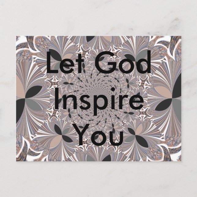 Cartão Postal Linda cinza de cinzas caleidoscópio sem descontinu (Frente)