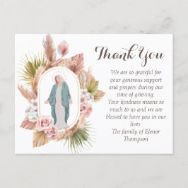 Cartão Postal Linda Condolência Católica Obrigado