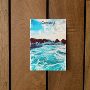 Cartão Postal Linda Cornwall Inglaterra Paisagem Costeira do Rei