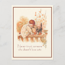 Cartão Postal Linda Criança de Cabelo Vermelho com a Citação de 