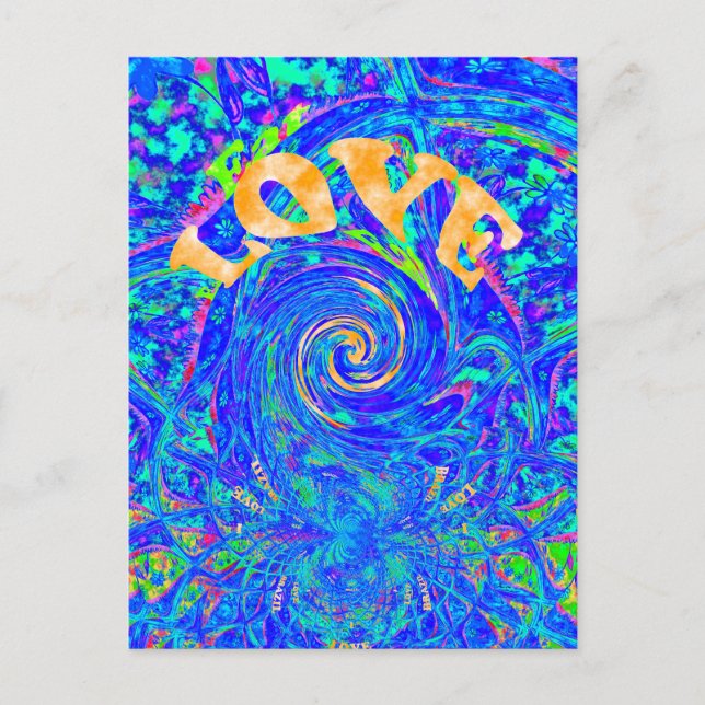 Cartão Postal Linda e adorável arte vetorial de Impressão de amo (Frente)