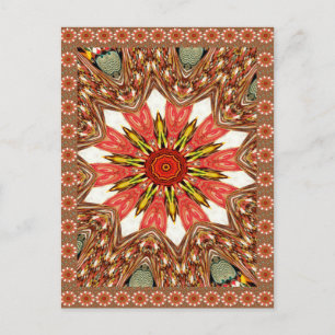 Cartão Postal Linda e adorável padrão tradicional asiático