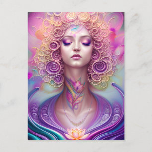 Cartão Postal Linda Flor Fractal Lotus