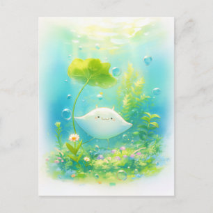 Cartão Postal Linda Kawaii Raia Jardim Marinho