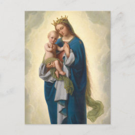 Cartão Postal Linda madonna Jesus abençoando Franz Ittenbach