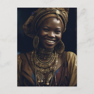 Cartão Postal Linda mulher africana sorridente