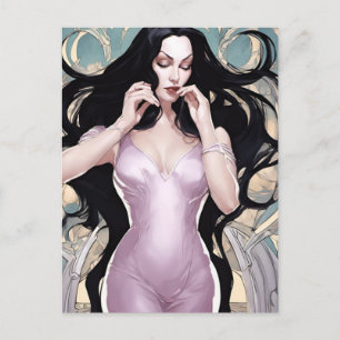 Cartão Postal Linda Mulher De Rosa