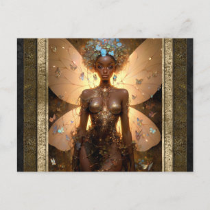 Cartão Postal Linda Mulher Fada Fantasia Art