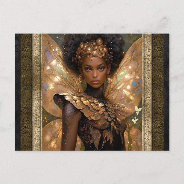 Cartão Postal Linda Mulher Fada Fantasia Art (Frente)