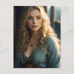 Cartão Postal Linda mulher loira