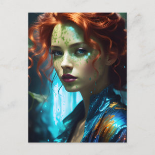 Cartão Postal Linda Mulher Ruiva