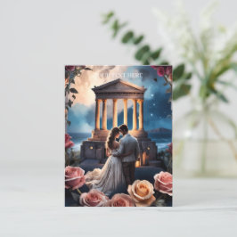 Cartão Postal Linda noiva e noiva ao lado do mar