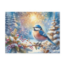 Linda paisagem de pássaro e inverno 6