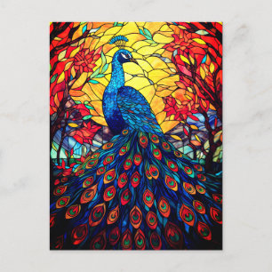 Cartão Postal Linda Peacock Vidro Escondido Arte Selvagem