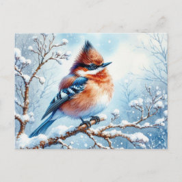 Cartão Postal Linda pintura branca de pássaro